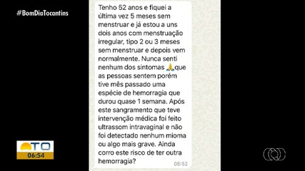 Médica tira dúvidas sobre climatério no Bom Dia Responde