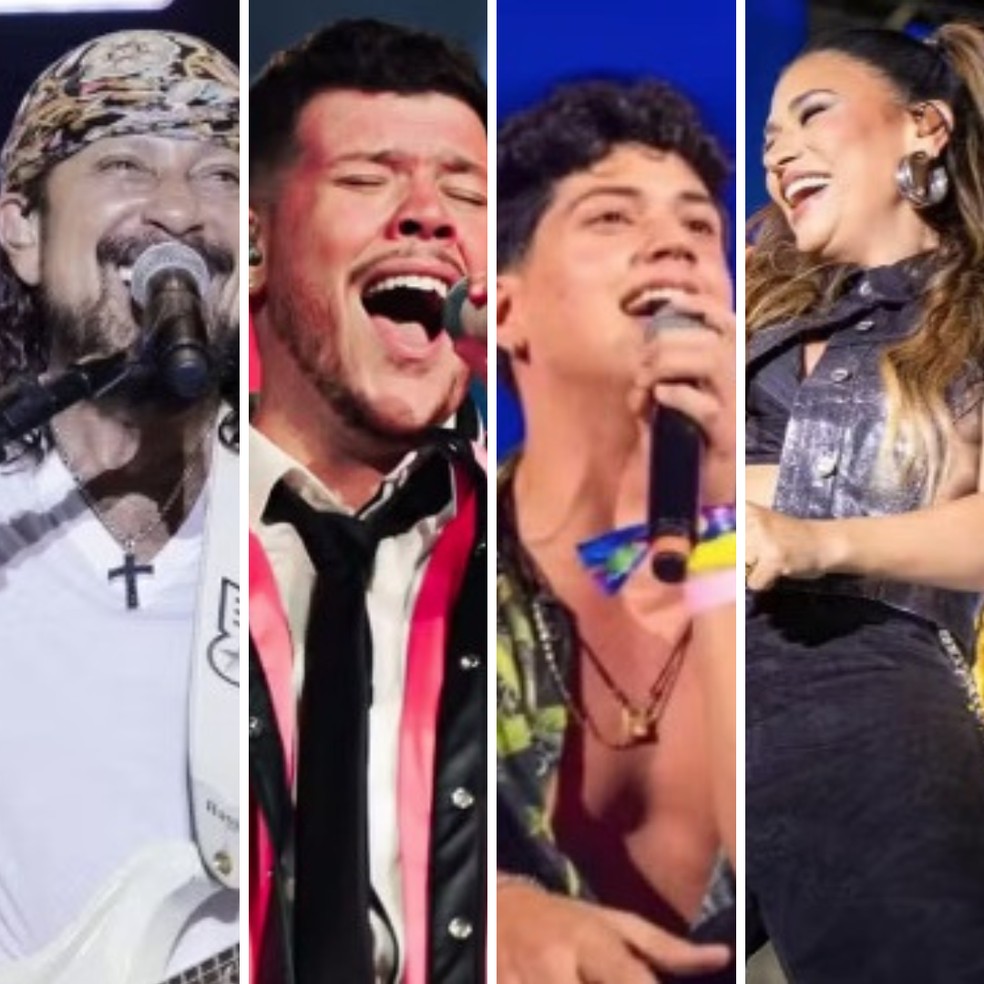 Bell Marques, Ferrugem, Léo Foguete e Simone são atrações do São João Massayó 2025 — Foto: Montagem/g1 AL