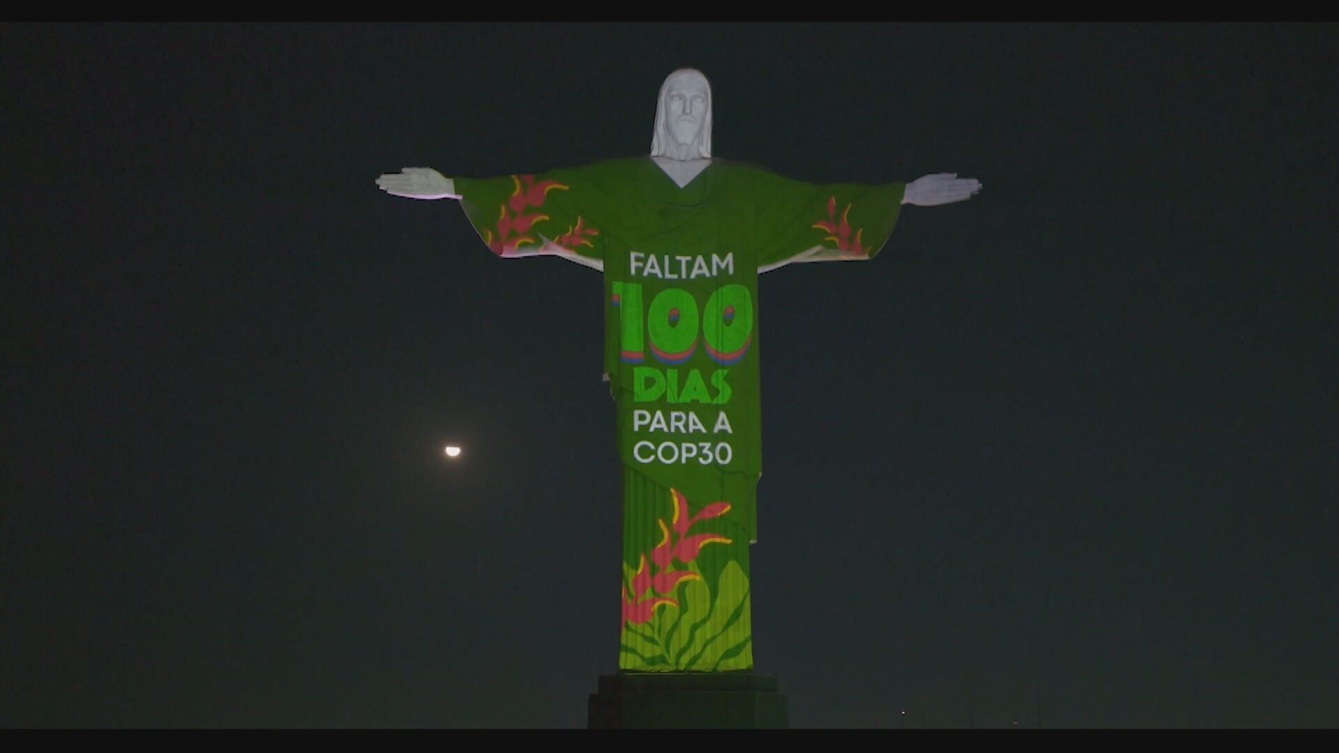 Projeção no Cristo Redentor marca os 100 dias que faltam para a COP30; veja imagens