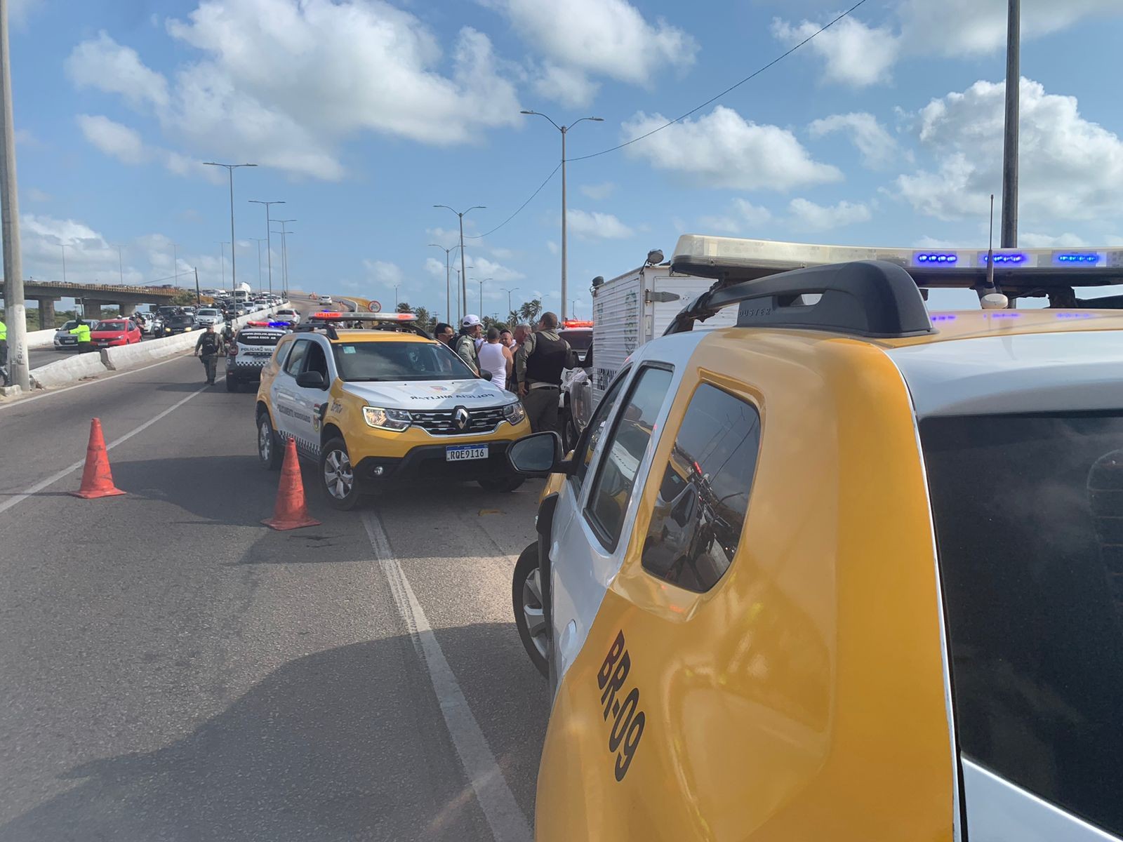 Policial militar morre atropelado na Ponte Newton Navarro em Natal