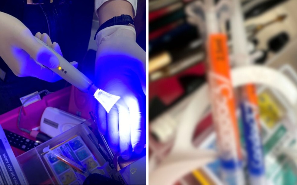 Jovem é suspeita de exercer a odontologia de forma ilegal, em Goiânia — Foto: Reprodução/TV Anhanguera