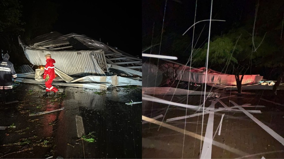 Aeroclube em Toledo teve estragos durante tempestade — Foto: Prefeitura de Toledo
