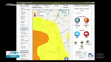 Inmet alerta para chuvas nesta quarta-feira (20) no Tocantins