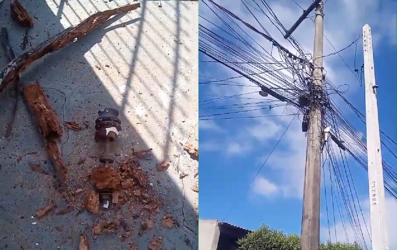 Mulher sofre descarga elétrica após fio energizado cair de poste enquanto varria calçada no interior de SP