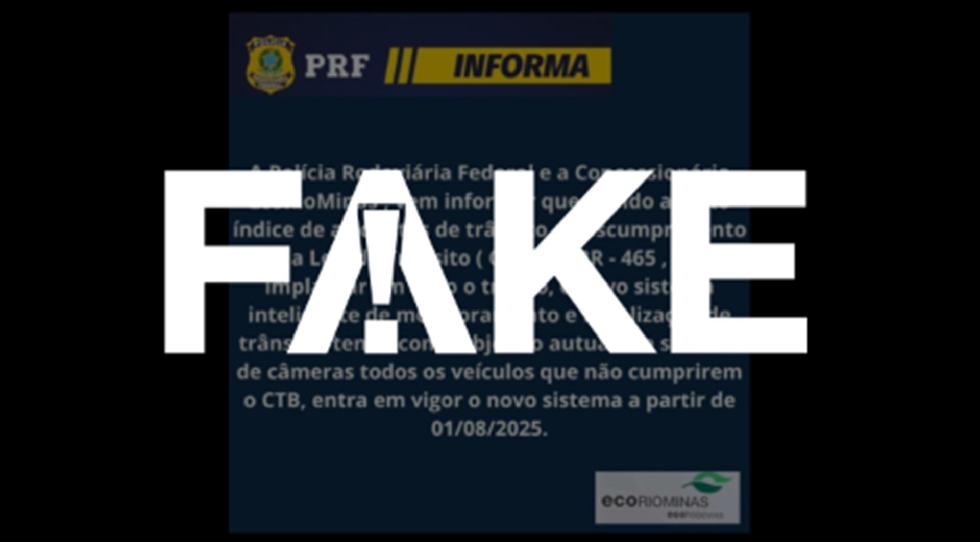 É #FAKE que câmeras serão instaladas na BR-465, antiga Rio-São Paulo, para multar motoristas