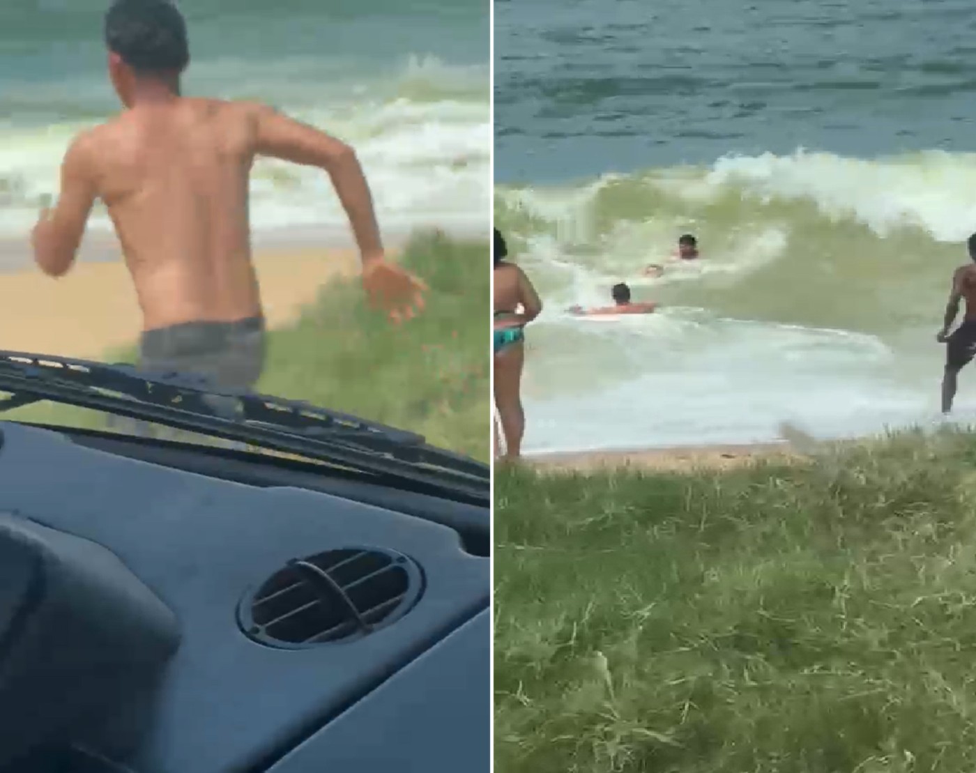 Vendedor de laranja deixa o carro para salvar menino no mar ao ver pai tentando alcançar o filho em Rio das Ostras; VÍDEO