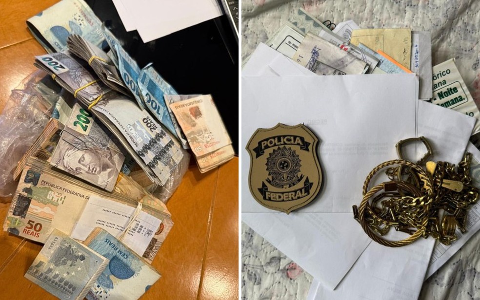 Itens apreendidos pela Polícia Federal em operação contra tráfico internacional de drogas, em Goiás — Foto: Divulgação/PF