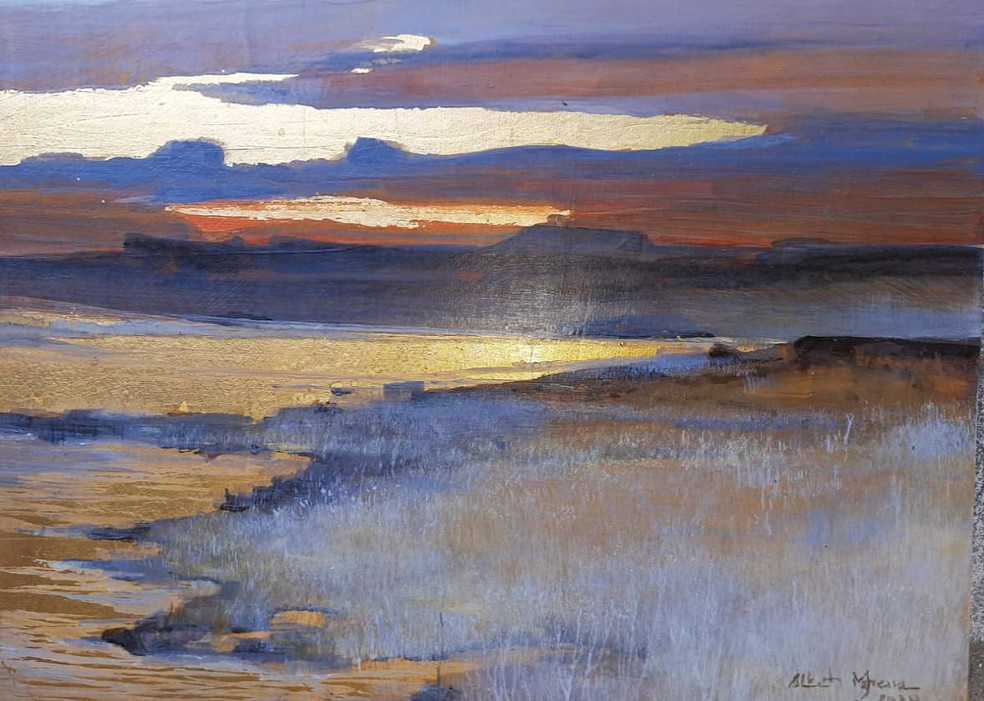 Obra do padre e artista plástico Alberto Moreira mostra a força da natureza — Foto: Divulgação