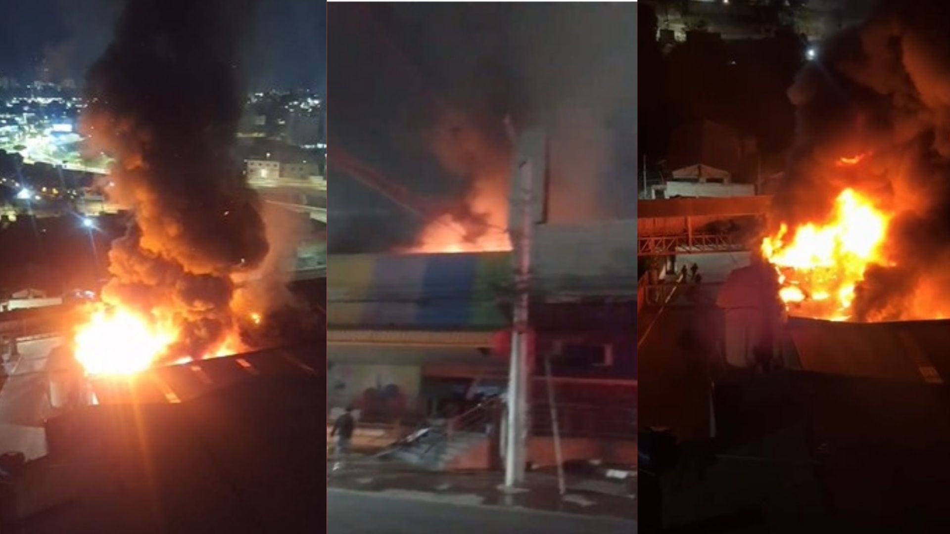 VÍDEO: incêndio de grandes proporções atinge duas lojas em Cuiabá 