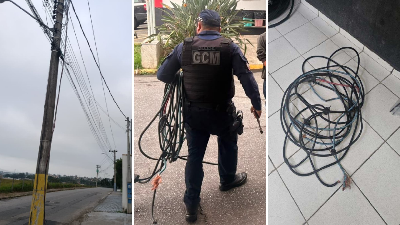 GCM prende dois homens em flagrante por furto de 60 kg de fios de cobre em Pindamonhangaba, SP
