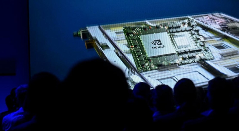 Chips da Nvidia estão no centro do ecossistema de IA — Foto: Ina Fassbender/AFP/Getty Images