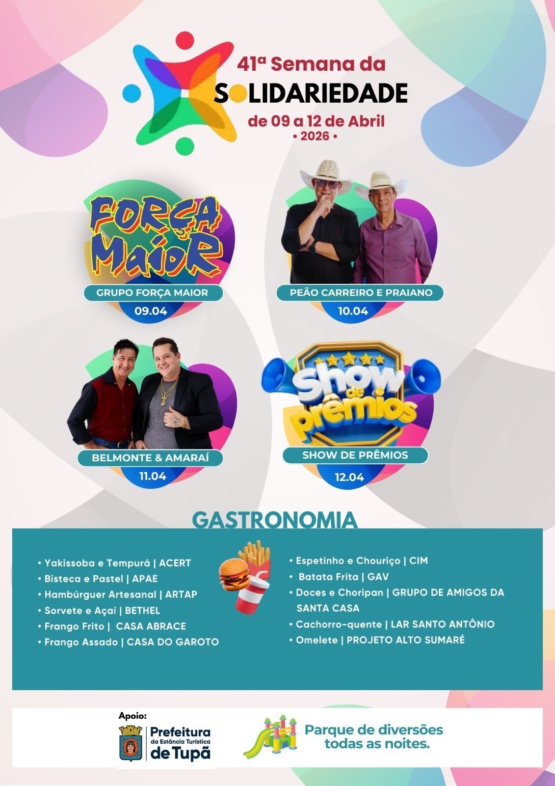 41ª Semana da Solidariedade terá quatro dias de programação em Tupã