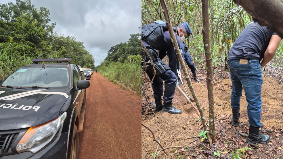 Local em que o corpo de Lourival, apontado como principal suspeito do feminicídio, foi encontrado — Foto: Reprodução