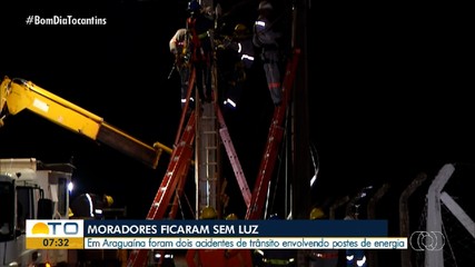 Moradores ficam sem luz após acidente envolvendo poste de energia em Araguaína