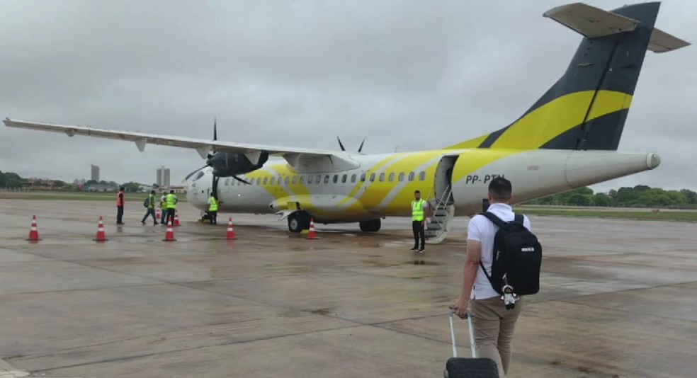 Avião da Voepass — Foto: Inter TV Cabugi/Reprodução
