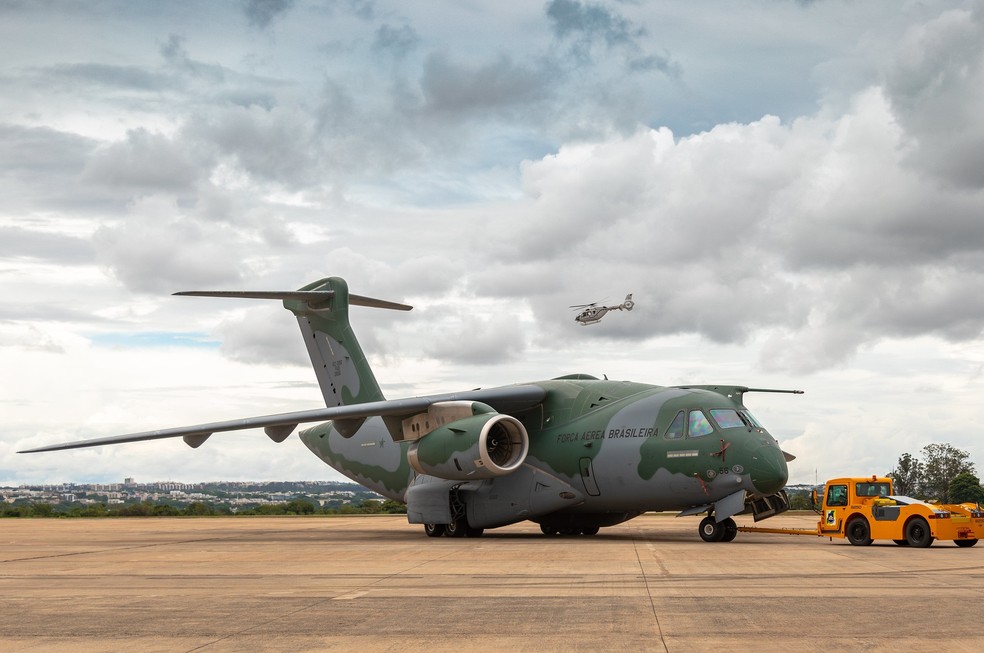 Avião cargueiro KC-390 Millennium é utilizado no Pantanal — Foto: Sgt. Müller Marin/Agência Força Aérea