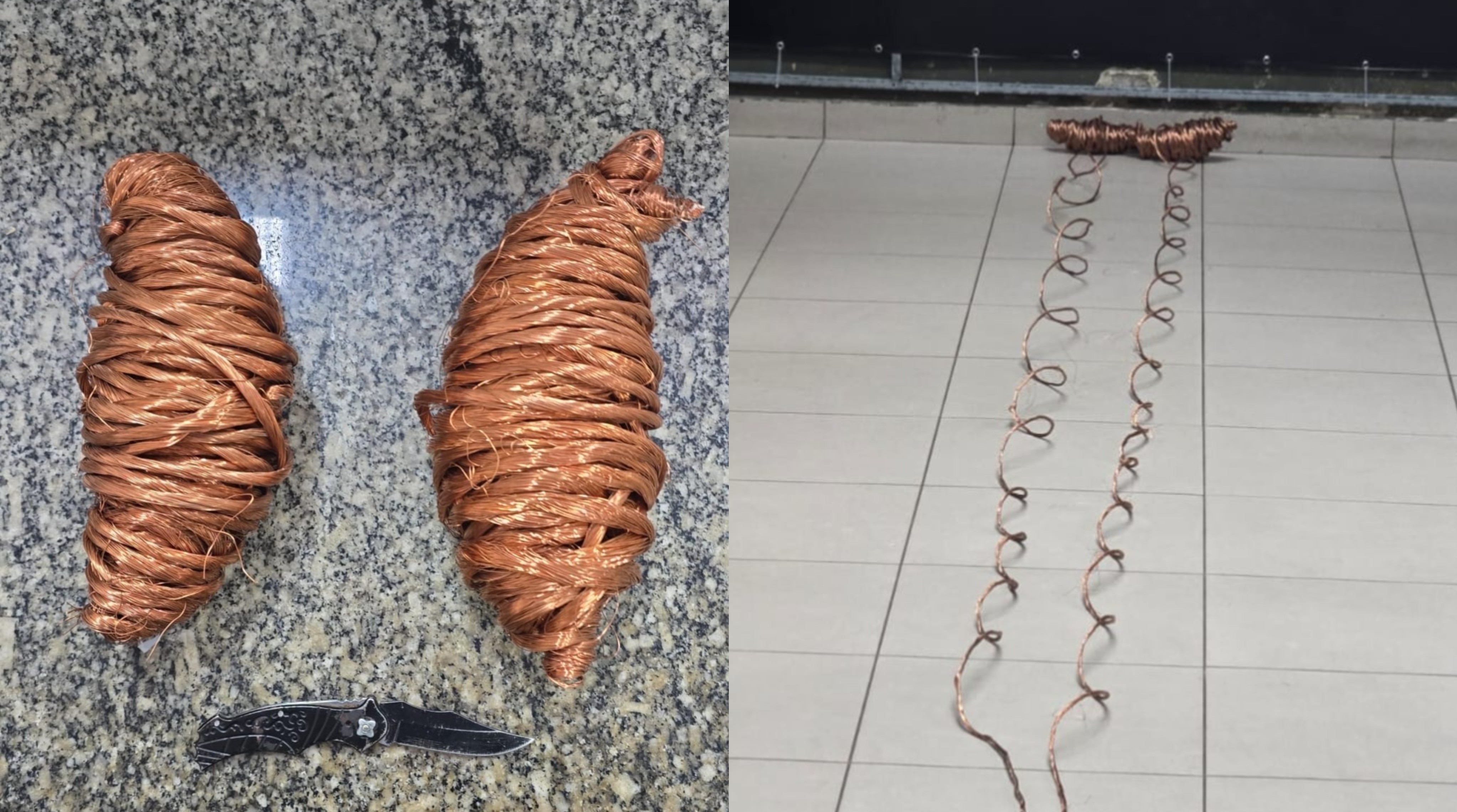 Jovem é preso com rolos de fio de cobre e um canivete no Santa Cecília