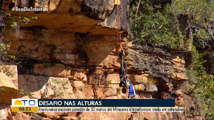 Paredão de 30 metros transforma medo em adrenalina para visitantes em Miracema