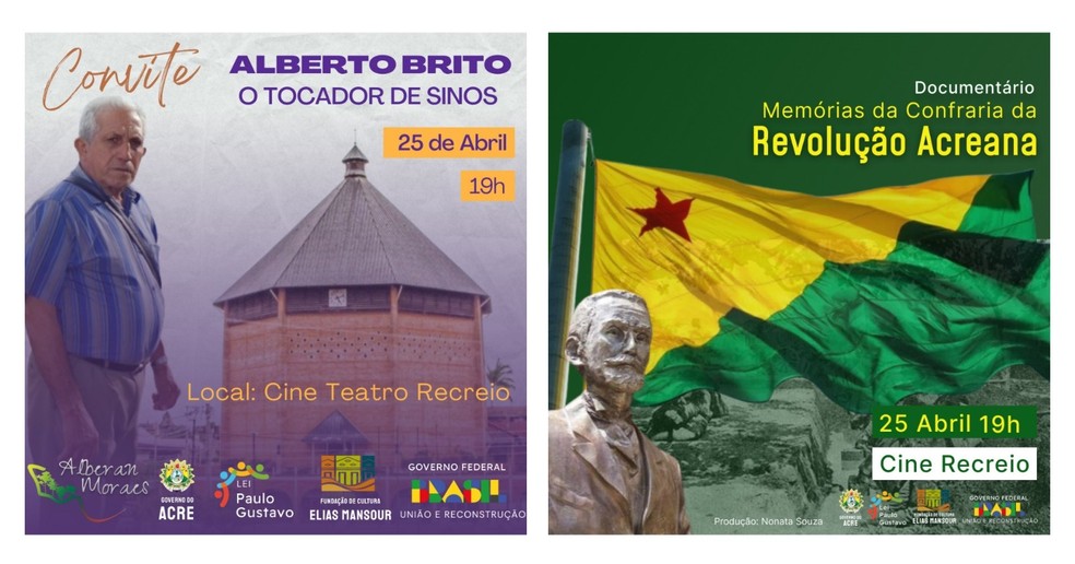 Documentários foram lançados nessa sexta-feira (25) no Cine Teatro Recreio, em Rio Branco — Foto: Divulgação