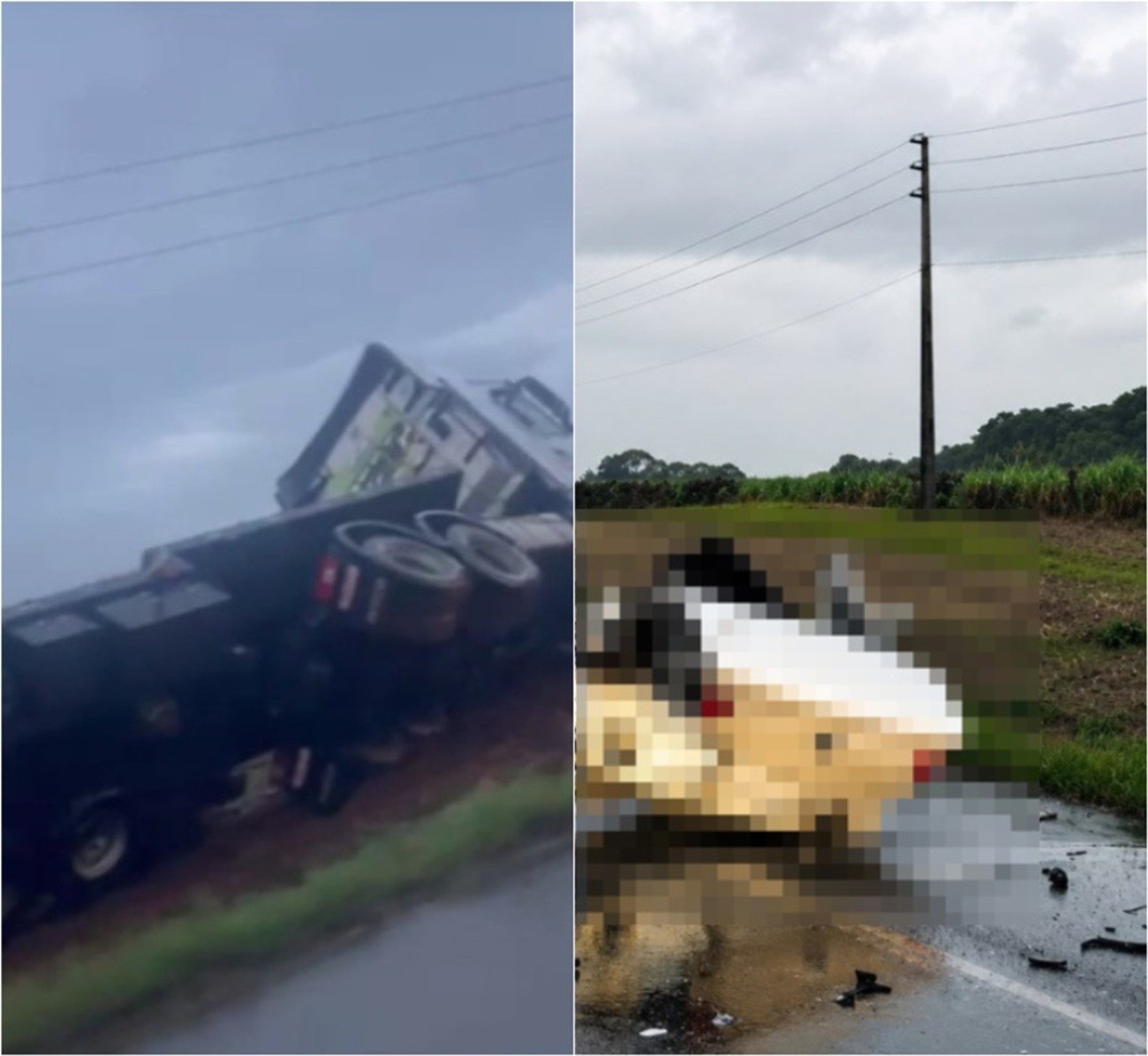 Acidente entre carro e caminhão deixa 5 mortos e veículo partido ao meio na BR-470, em SC