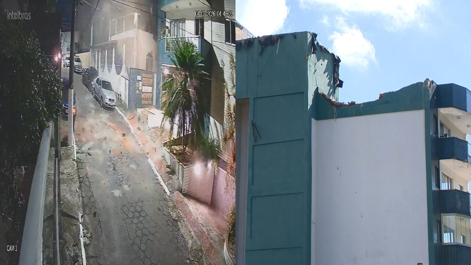 VÍDEO: caixa d’água de prédio rompe e provoca estragos em casas vizinhas em Vitória