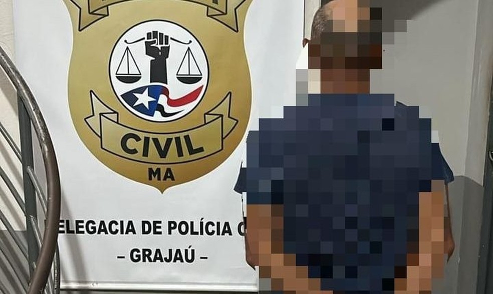 Homem é preso suspeito de usar facão para agredir adolescente grávida em Grajaú, no MA — Foto: Divulgação/ PC-MA