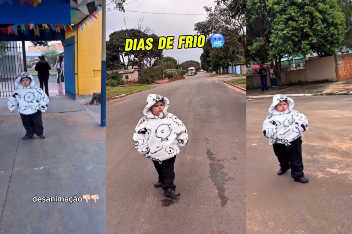 Menino é 'obrigado' a ir à escola em dia frio e vídeo viraliza nas redes sociais: 'Desanimação'