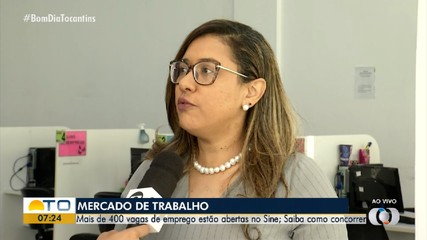 Sine oferece mais de 400 vagas de emprego em Palmas; veja como participar