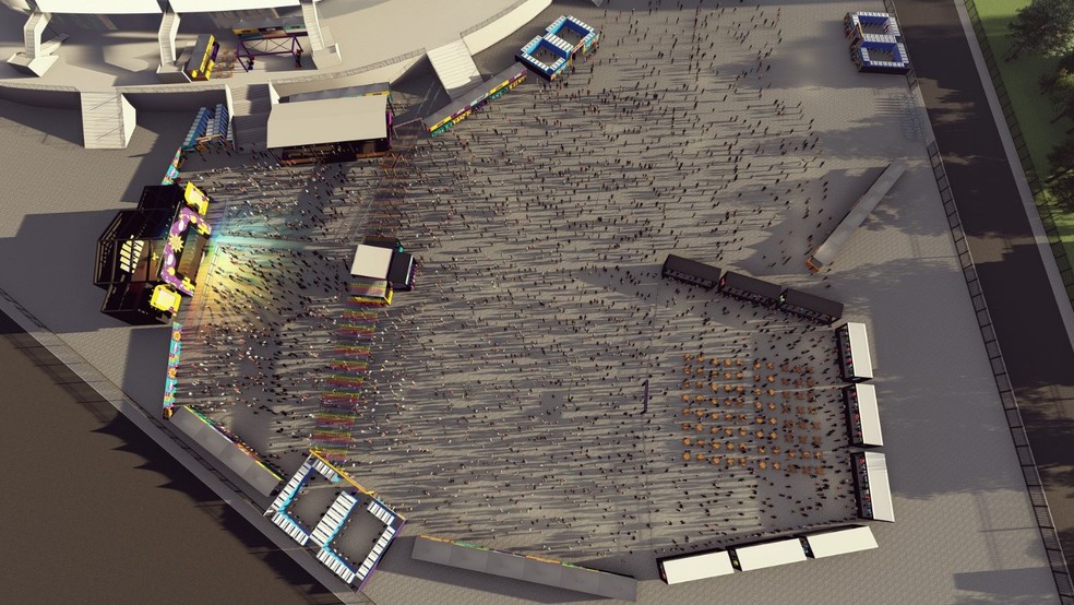 Projeção do São João de Natal na Arena das Dunas — Foto: Reprodução