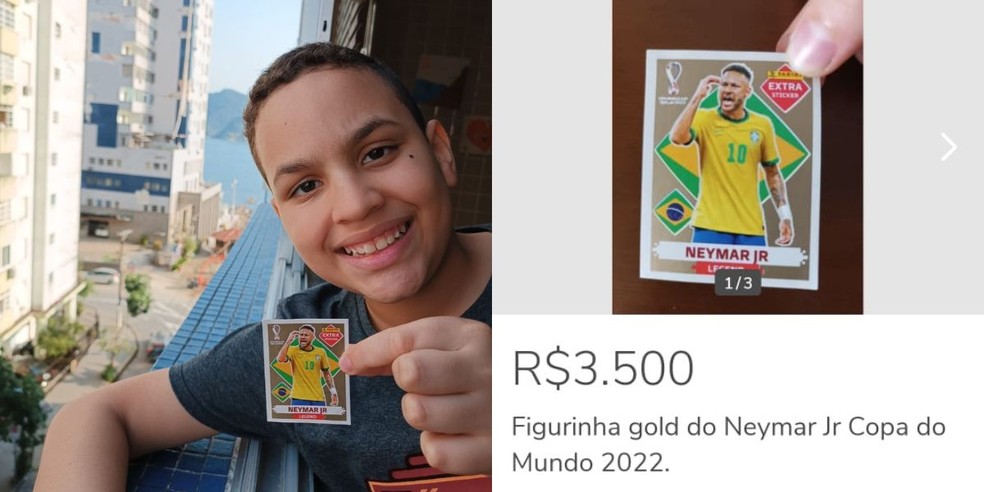 Menino de São Vicente encontra duas figurinhas, entre elas, a dourada de  Neymar em um só pacote - Jornal da Orla