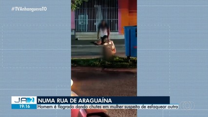 Homem é flagrado agredindo uma mulher em Araguaína