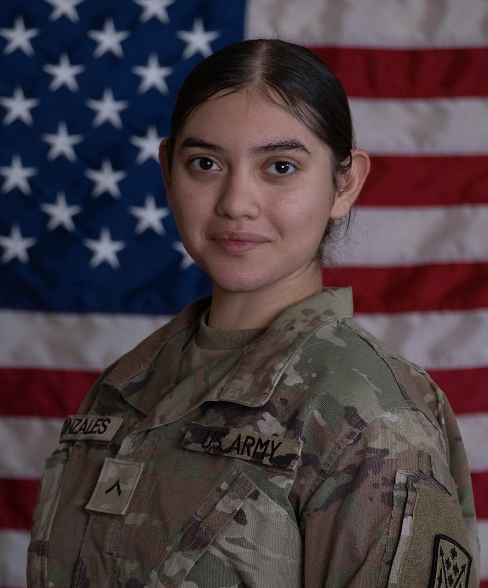 Soldado Isabella Gonzales, de 19 anos, de Carrollton, Texas &mdash; Foto: Pent&aacute;gono / Divulga&ccedil;&atilde;o