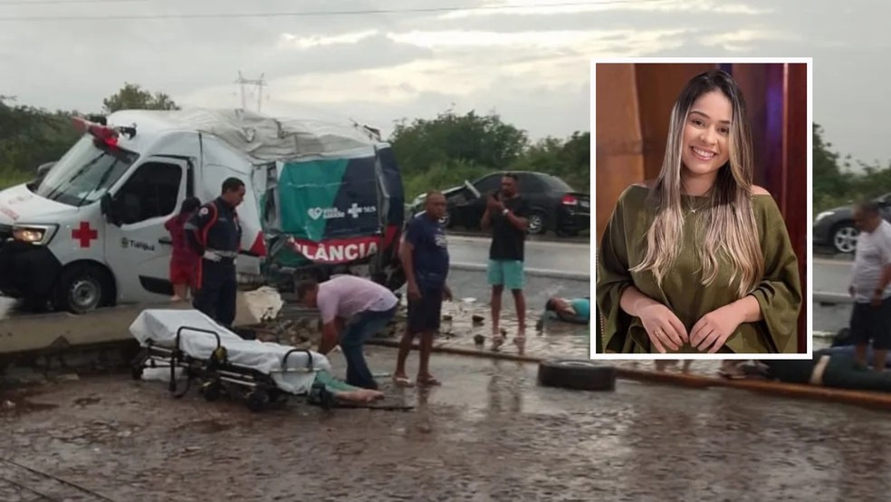 Enfermeira ficou ferida em acidente com ambulância e continua internada na UTI — Foto: Reprodução
