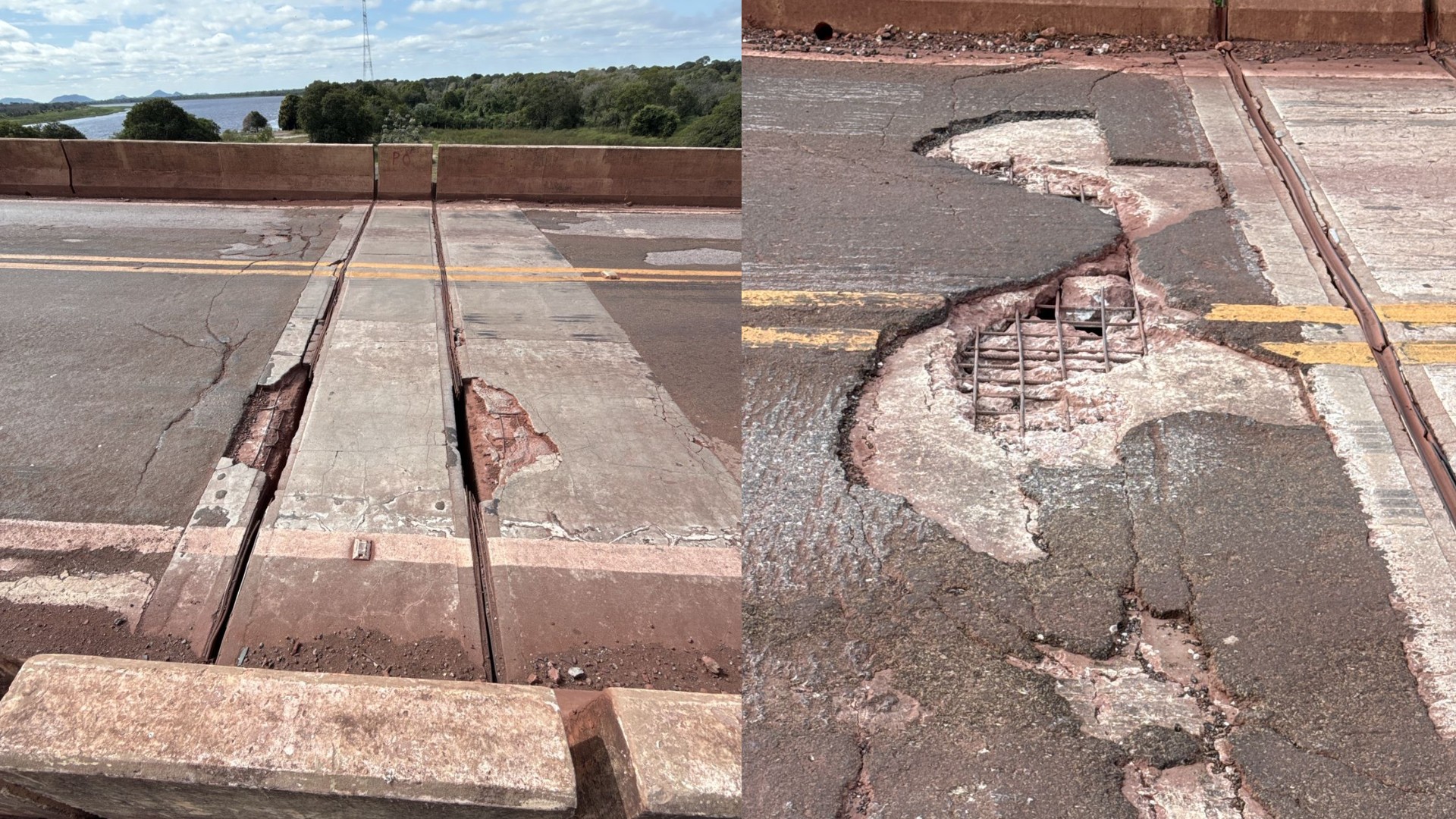 Atenção redobrada: Defesa Civil alerta motoristas sobre buraco gigante em ponte na BR-262