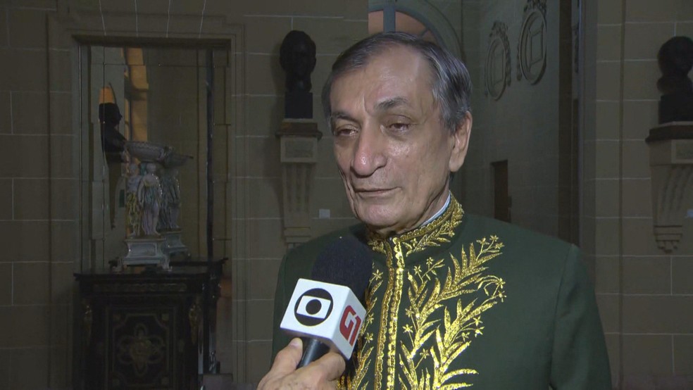 Antonio Cicero na posse na Academia Brasileira de Letras, em 2017 — Foto: Reprodução/ TV Globo