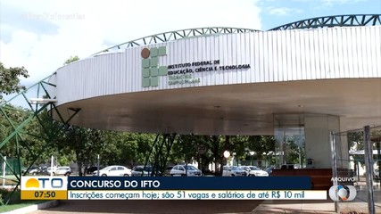 Inscrições do concurso do IFTO com salários de até R$ 10 mil estão abertas
