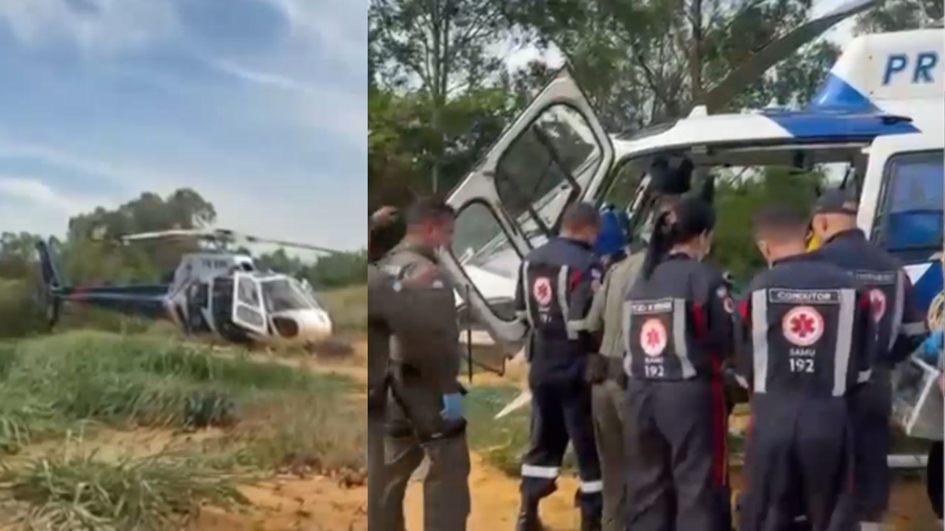 VÍDEO: Medicação chega de helicóptero e salva vida de trabalhador infartado na zona rural do ES