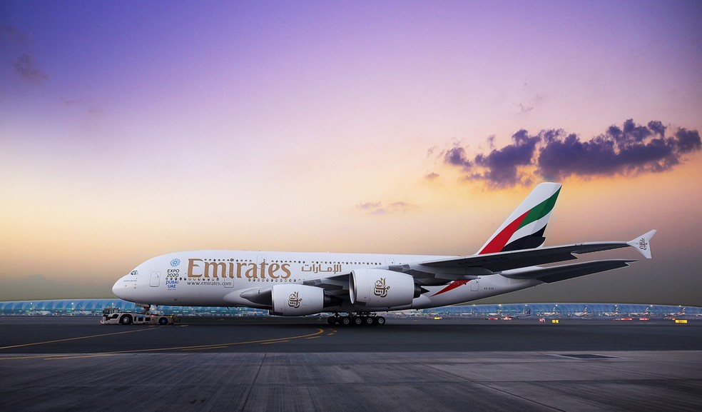 Airbus A380 da Emirates — Foto: Divulgação/Emirates