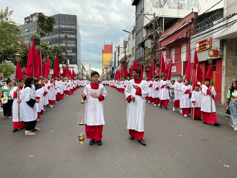 Procissão de Corpus Christi em Manaus — Foto: Matheus Castro, g1 AM