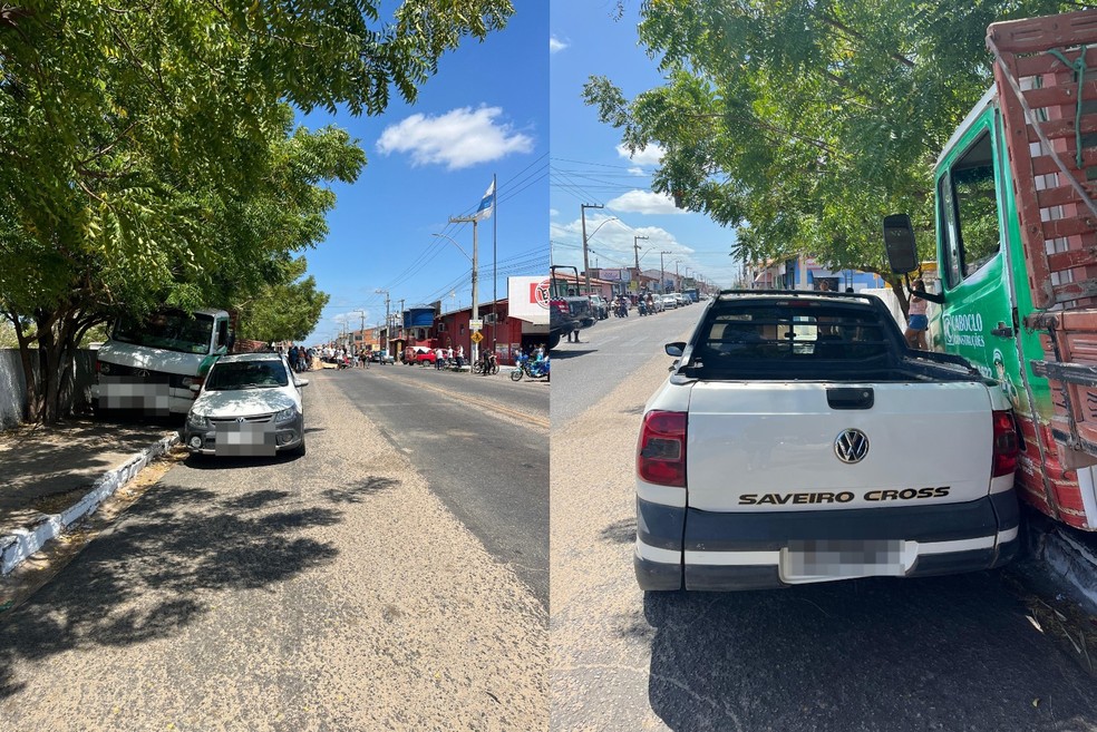 Idoso é atropelado por caminhão tem as pernas quebradas em Parnaíba, no Piauí — Foto: Polícia Militar