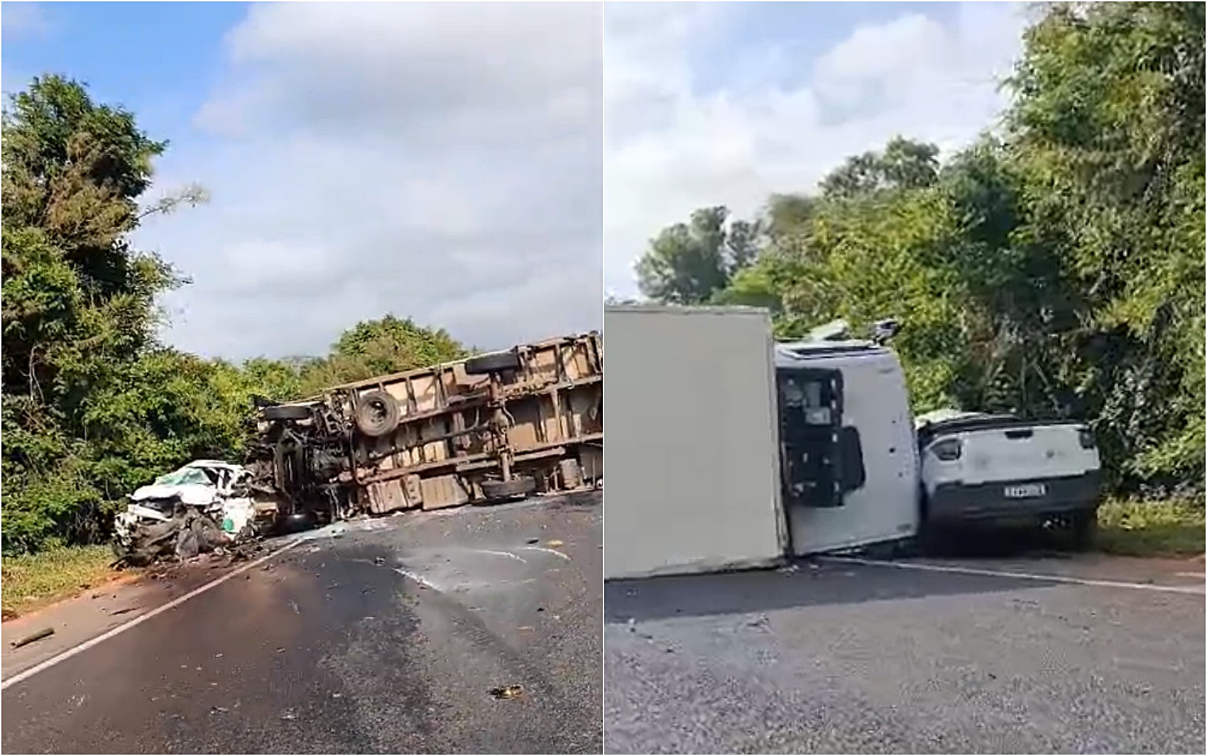 Mãe e filha morrem após batida entre carro e caminhão na BR-265, entre Santana da Vargem e Boa Esperança, MG