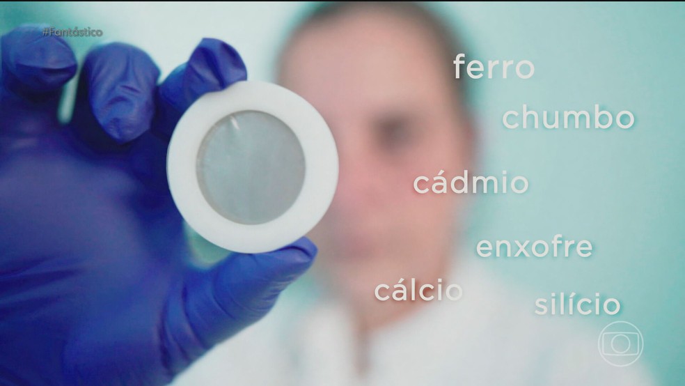 Resultado do experimento mostra ferro, chumbo, c&aacute;dmio, enxofre, c&aacute;lcio, sil&iacute;cio, entre outros &mdash; Foto: Fant&aacute;stico/Reprodu&ccedil;&atilde;o