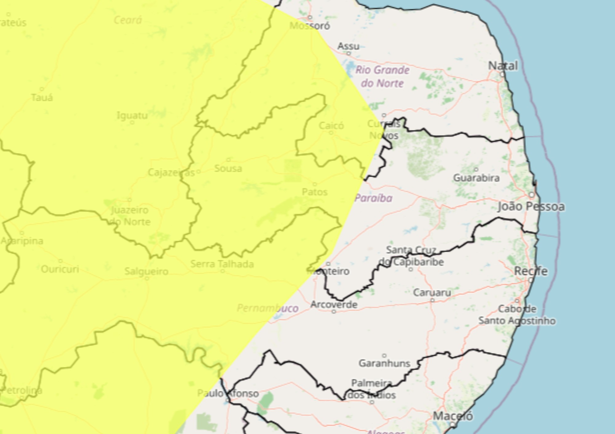 Inmet emite alerta de baixa umidade para mais de 95 cidades da PB