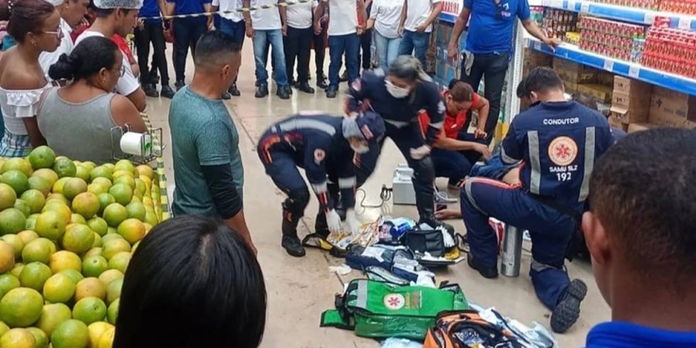 Funcionário de supermercado morre após sofrer mal súbito em Paço do Lumiar, na Grande São Luís — Foto: Reprodução/Redes Sociais