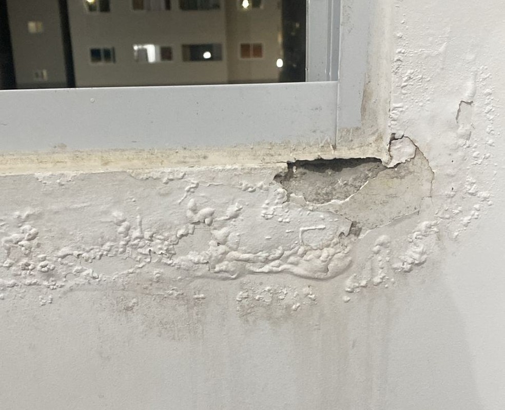 Moradores apresentam problemas estruturais em apartamentos recém comprados — Foto: Arquivo Pessoal / Lucas Gabriel