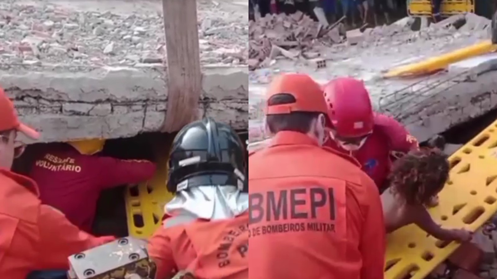 Vídeo mostra criança de 3 anos sendo resgatada após casa desabar no PI; mãe e dois irmãos morreram