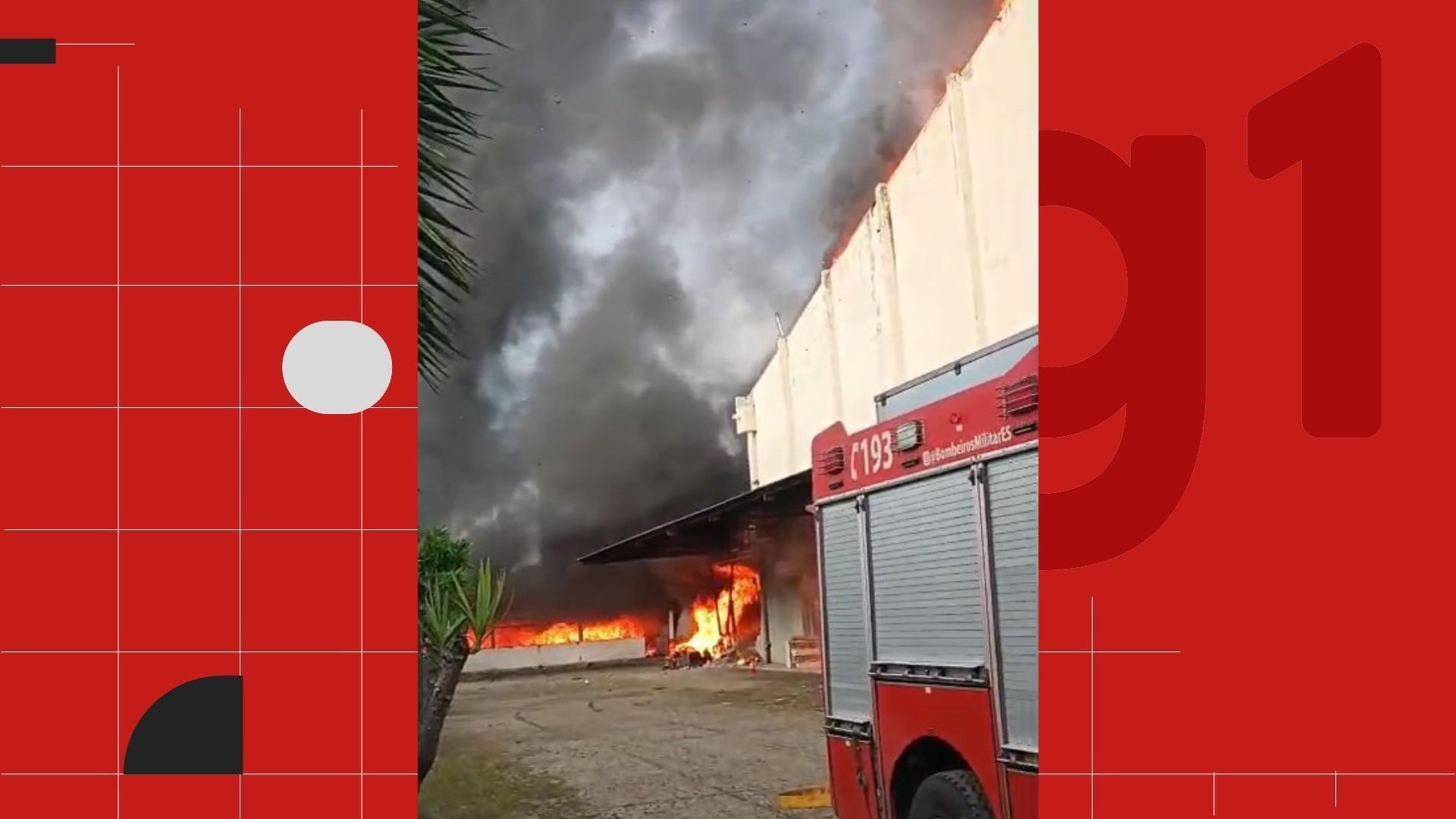 Incêndio atinge galpão que abriga arquivo do Tribunal de Justiça do Espírito Santo