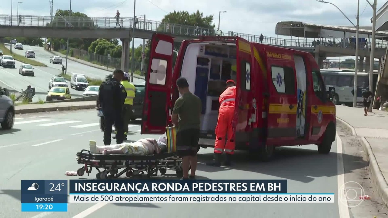 BH registra mais de 500 atropelamentos em 2026; média é de três pedestres por dia