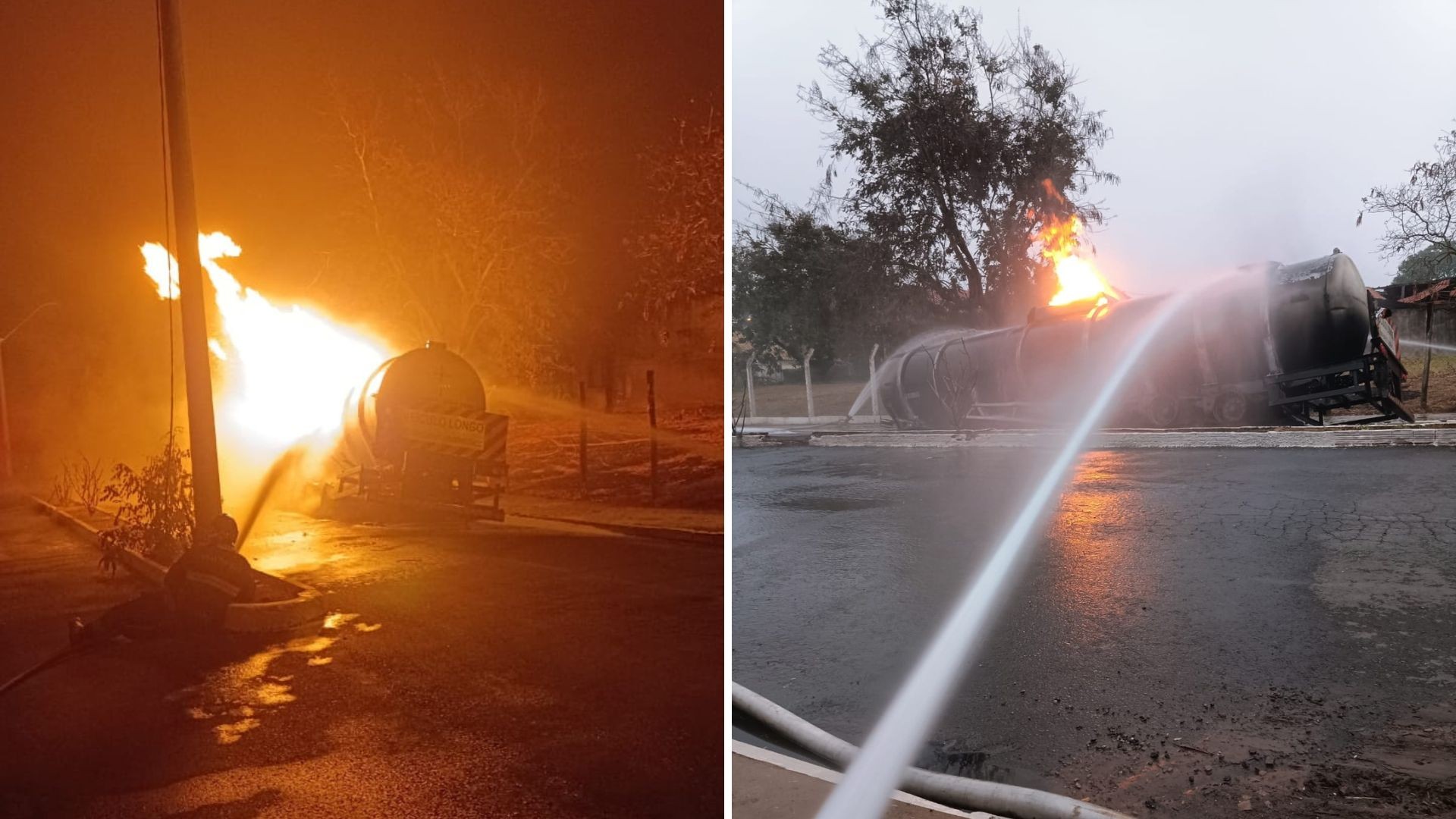 VÍDEO: Carreta carregada de petróleo condensado pega fogo em rodovia do interior de SP
