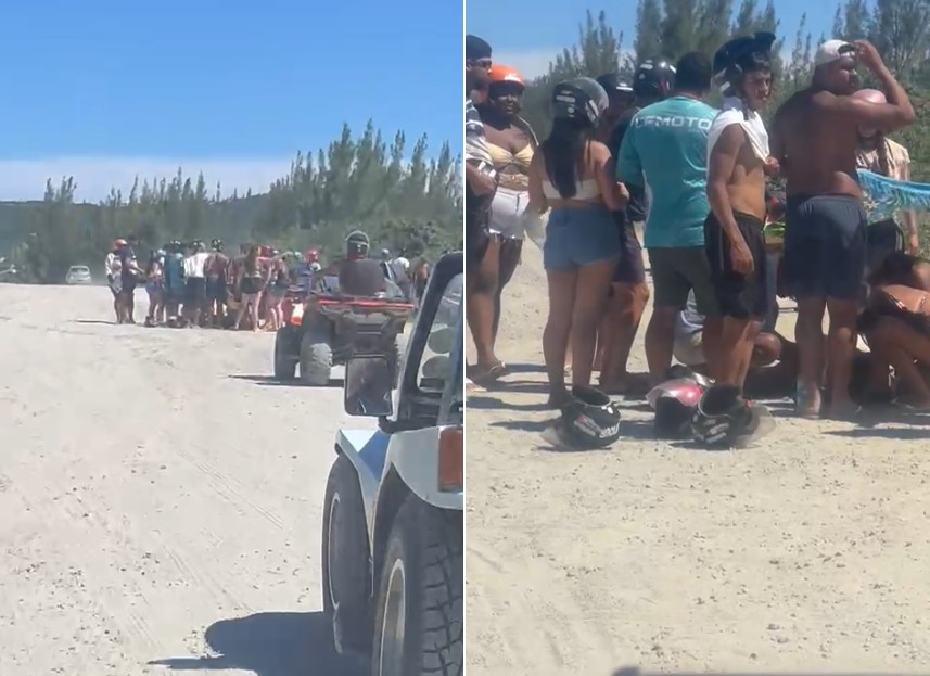 Grávida fica ferida após acidente de quadriciclo em Arraial do Cabo